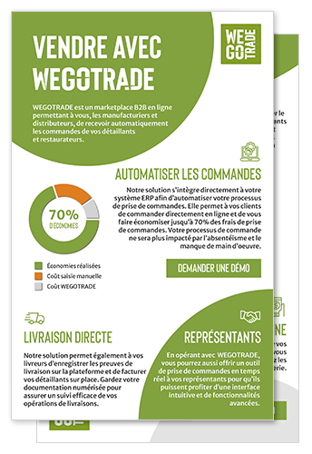 Dépliant sur les solutions de commandes en ligne de WEGOTRADE